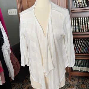 Elementz Open-Front Lightweight Cardigan Sweater - White